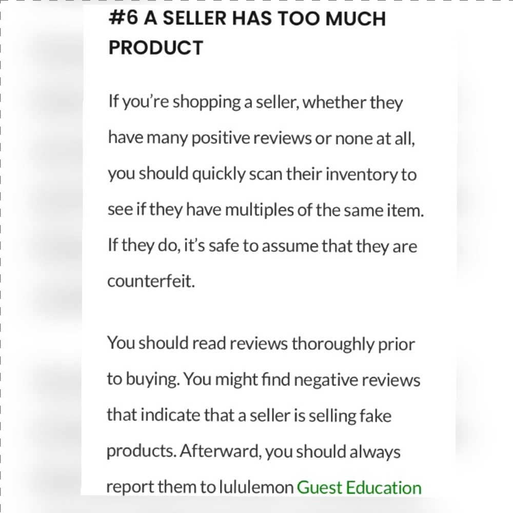 STOP BUYING REPLICA LULULEMON! Spot it and report